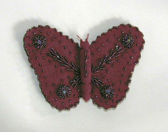 Butterfly Needlecase Red